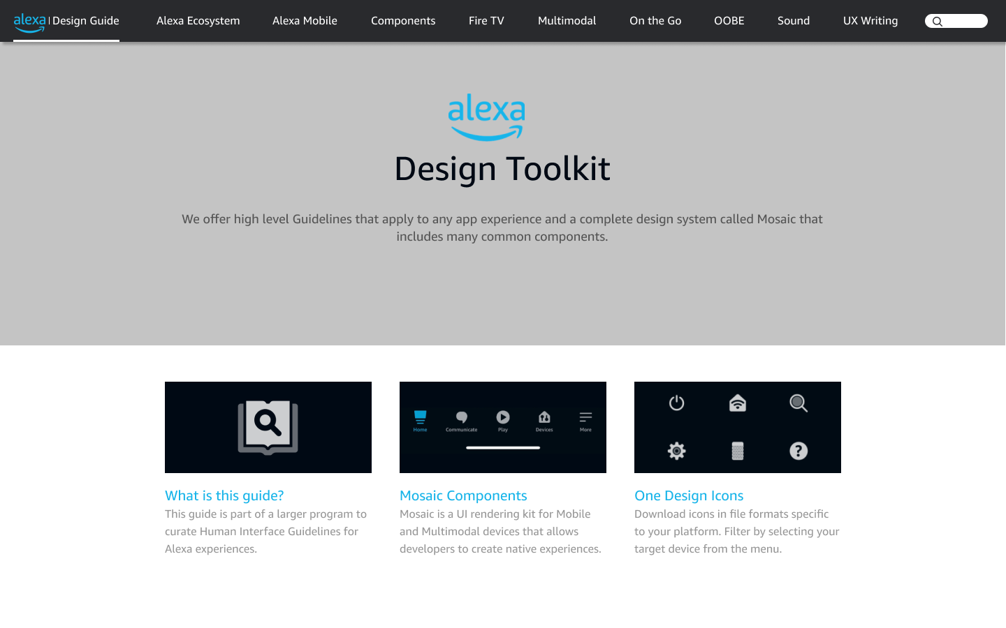 First exploration of the design guide structure